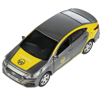Машина металл HYUNDAI SOLARIS КАРШЕРИНГ 12 см, двери, багаж, инерц, в кор. Технопарк