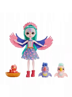 Enchantimals Игровой набор Кукла Зяблик Филии Финч и 3 птенца