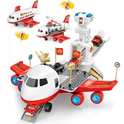 Игровой набор Etastra "Самолёт -парковка: пожарные" (59,5х35х23,5 см, свет, звук)