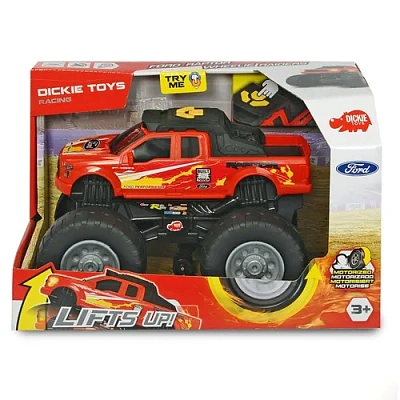 Ford Raptor Рейсинговый монстр-трак, моториз.,  25,5 см, красный  свет звук  Dickie Toys