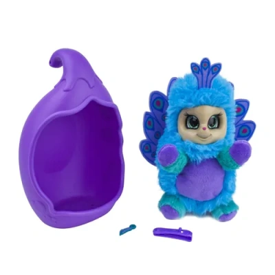 Bush baby world, плюш, 20 см, шевелит хохолком, вращает глазками, со спальным коконом, заколкой и ша