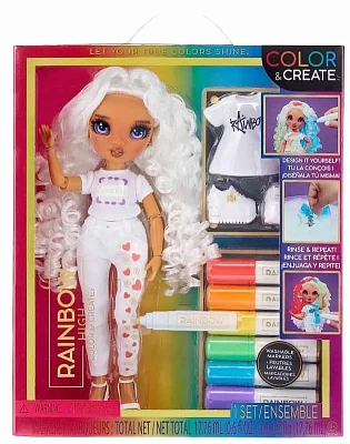 RAINBOW HIGH Кукла Color&Create с фиолетовыми глазами 
