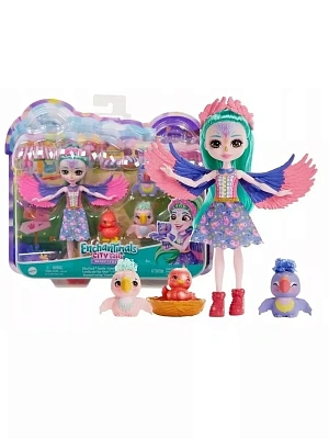 Enchantimals Игровой набор Кукла Зяблик Филии Финч и 3 птенца