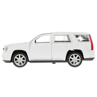 Машина металл «CADILLAC ESCALADE» 12см, открыв. двери, инерц., белый в кор. Технопарк