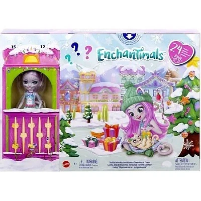 Enchantimals Адвент календарь с куклой Снежный барс Сибилл