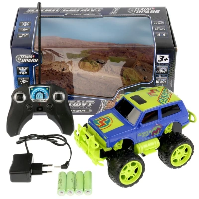 ДЖИП Р/У НА АККУМ. БИГФУТ ТЕХНО ДРАЙВ, СВЕТ+ЗВУК В РУСС. КОР. 30х16,5х15,5СМ