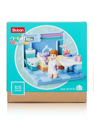 Конструктор пластмассовый Sluban "Мини-комната: Ванная" (105 дет.)