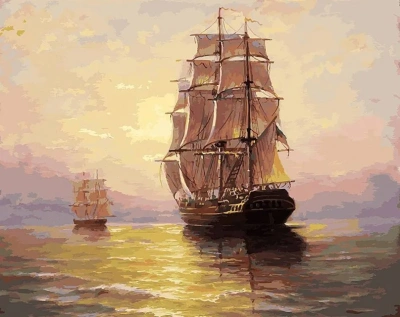 Картина по номерам на холсте 40х50 см По водной глади