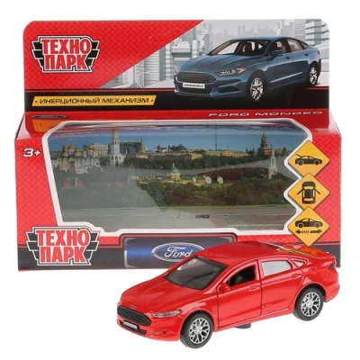 Машина металл FORD MONDEO, длина 12 см, откр дв, багаж, инерц, красный. Технопарк 