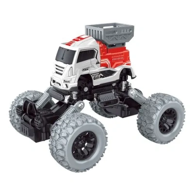 Пуллбэк автомобиль KolxToys «Большие колёса: Пожарная автовышка» (14,5 см, 4WD, мягк. подвеска)
