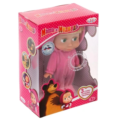 КАРАПУЗ Кукла Карапуз на бат. озвуч.Маша и Медведь в костюме зайца