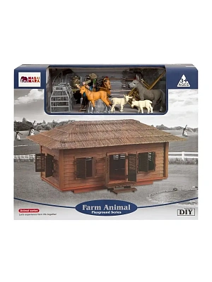 Набор фигурок животных серии "На ферме": Ферма игрушка, 23 фигурки лошадей, козликов, фермеров и инв