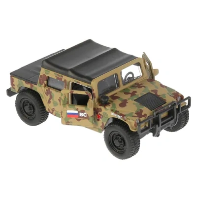 Машина металл Hummer H1 пикап военный 12см, открыв. двери, инерц. в кор. Технопарк