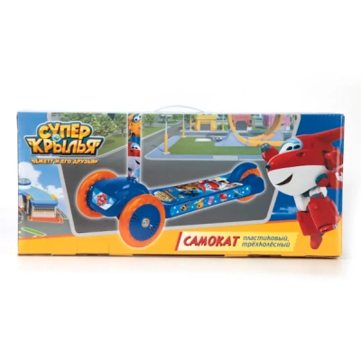 Трехколесный самокат «СУПЕР КРЫЛЬЯ» 140/125мм.