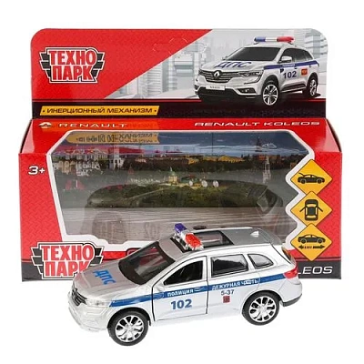 Машина металл RENAULT KOLEOS ПОЛИЦИЯ,длина 12см, открыв. двери, инерц. в кор. Технопарк