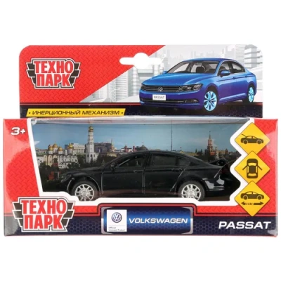 ТМ Технопарк. Машина металл «VW PASSAT» 12см, открыв. двери, инерц, ЧЕРНЫЙ.