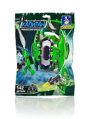 Конструктор пластмассовый AUSINI, "Космос: Зелёный модуль" (142 дет., фигурка)