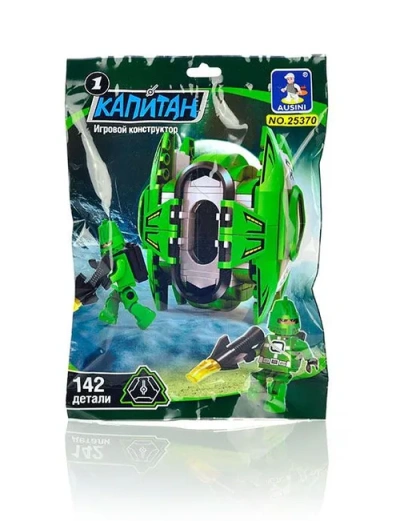 Конструктор пластмассовый AUSINI, «Космос: Зелёный модуль» (142 дет., фигурка)