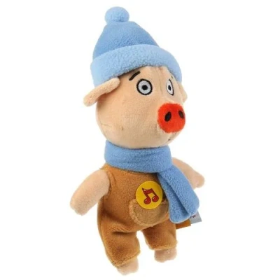 Игрушка мягкая Оранжевая корова Коля в зим. од, 17см, озвуч, в пак МУЛЬТИ-ПУЛЬТИ 