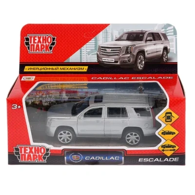 Машина металл «CADILLAC ESCALADE» 12см, открыв. двери, инерц, серебристый Технопарк