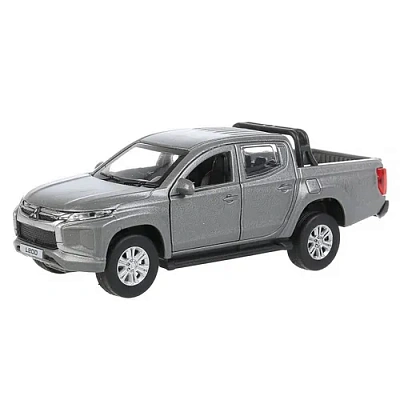 Машина металл MITSUBISHI L200 PICKUP матовый серый 13 см, двери, багаж, кор