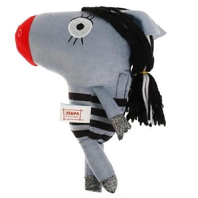 Игрушка мягкая Зебра в клеточку зебра поля, 20 см, муз. чип, в пак. МУЛЬТИ-ПУЛЬТИ 