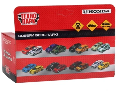 Машина металл «HONDA ACCORD», длина 12см, открыв. двери, инерц, красный в кор.Технопарк