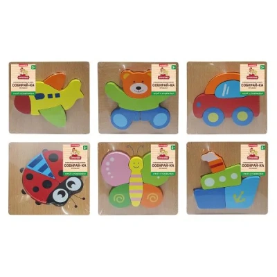 Игрушка дер. «Буратино» вкладыши «Собирай-ка», 15х15см, в ассорт., термопленка 