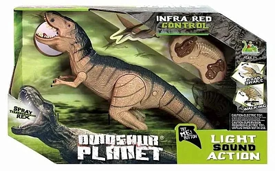 Динозавр на р/у "Планета динозавров. Тиранозавр Рекс", пускает пар, звуковые и световые эффекты,