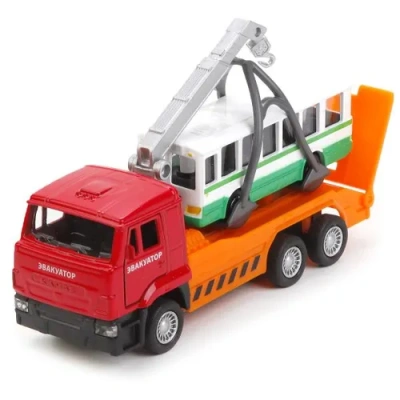 ТЕХНОПАРК Машина металл. инерц. Камаз. Эвакуатор + Автобус