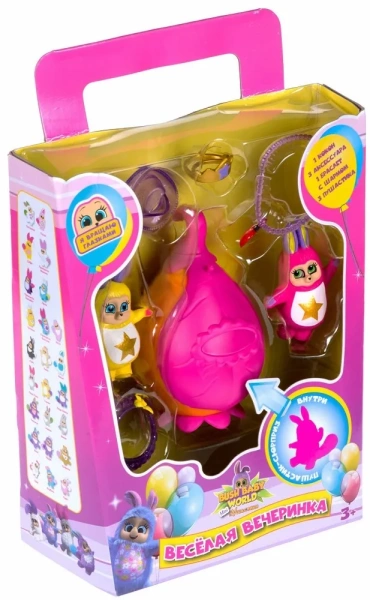 Bush baby world,  игровой набор Пушастик mini Вечеринка (карнавал), в наборе: пушастик-3 шт, аксессу