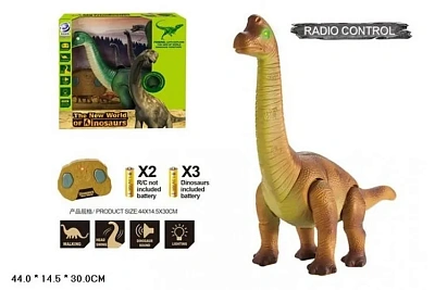 Динозавр на р/у "Бронтозавр", световые и звуковые эффекты, 34,5х14,8х32,7 см