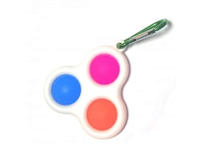 Игрушка-антистресс Simple Dimple 3 кнопки, белый пластик, брелок, 7,5х7 см