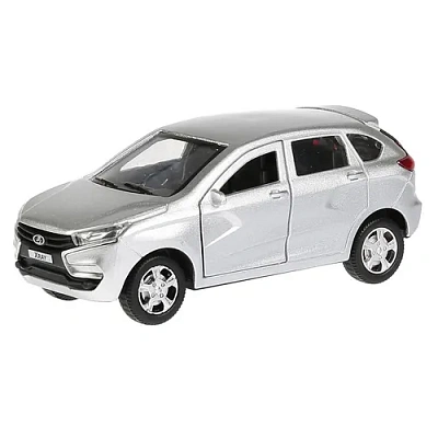 Машина металл LADA XRAY, 12см, открыв. двери, инерц, серебристый в кор. Технопарк