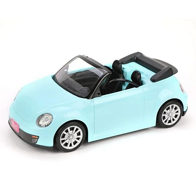 Машина-кабриолет для куклы голуб., 44см, свет, звук, батар.AG13х3шт.