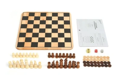 Набор настольных игр 3 в 1 Zilmer «Шахматы, шашки, нарды» (29х29х1,2 см, дерево)