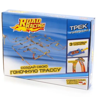 ТЕХНОПАРК Трек мини с ускоряющей петлей с металл машинкой