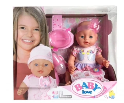 Пупс 43см интерактив., с аксесс.