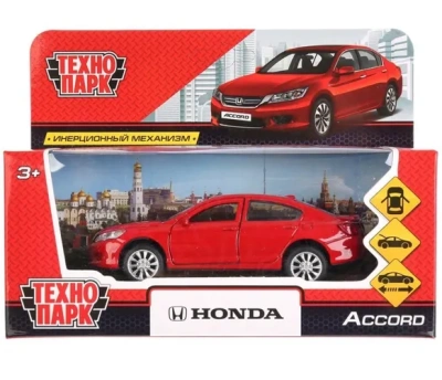 Машина металл «HONDA ACCORD», длина 12см, открыв. двери, инерц, красный в кор.Технопарк
