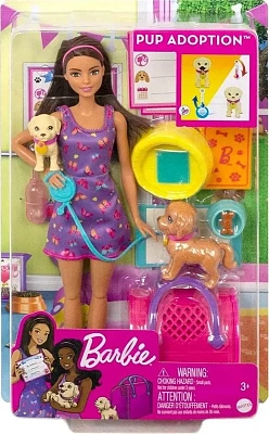 Barbie Игровой набор Барби и щенки