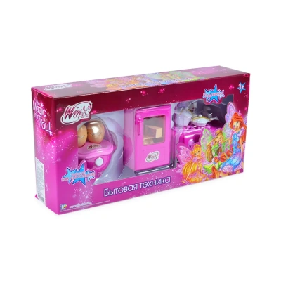 Игровой набор бытовой техники Winx (функц., печь 13 см, холодильник, яйцеварка, свет, посуда, продук