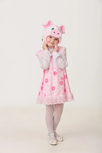 Карнавальный костюм «Свинка Бетта» ( маска, сарафан) Плюшки-зверюшки р.26