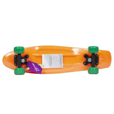 Пенни борд Zilmer "Ракета-7" (55х15 см, PVC колёса 54х36 мм, подшип. ABEC-7, до 50 кг, оранжевый)