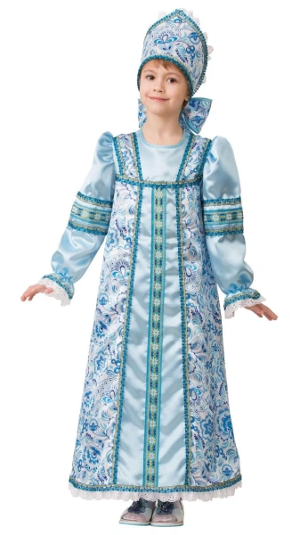 Карнавальный костюм «Василиса сказочная» (платье-сарафан,кокошник) р.28