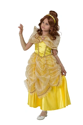 Карнавальный костюм для девочки "Принцесса Белль" (Платье, перчатки) р.122-64
