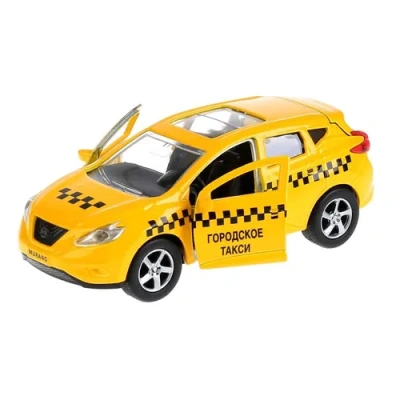 ТМ ТЕХНОПАРК. МАШИНА МЕТАЛЛ. NISSAN MURANO ТАКСИ 12СМ, ОТКРЫВ. ДВЕРИ, ИНЕРЦ. В РУСС КОР