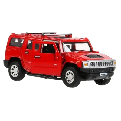 Машина металл «hummer h2» 12см, открыв. двери, инерц., красный в кор. Технопарк 