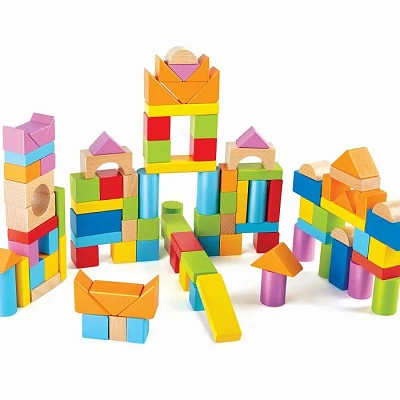 Конструктор деревянные кубики в контейнере-сортере, 3 в 1 "Замечательные блоки" 