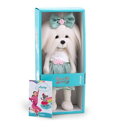 Собачка Lucky Mimi Розовый бутон с каркасом 25, коробка 42 см