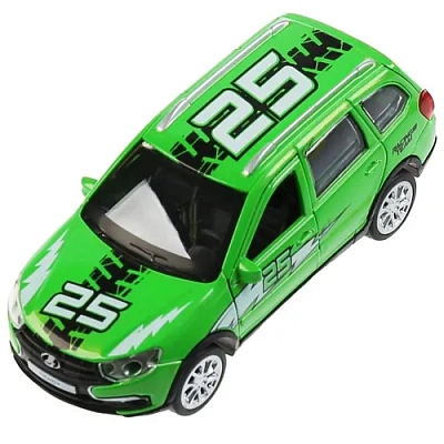 Машина металл "lada granta cross 2019 спорт" 12см, инерц., зеленый в кор. Технопарк